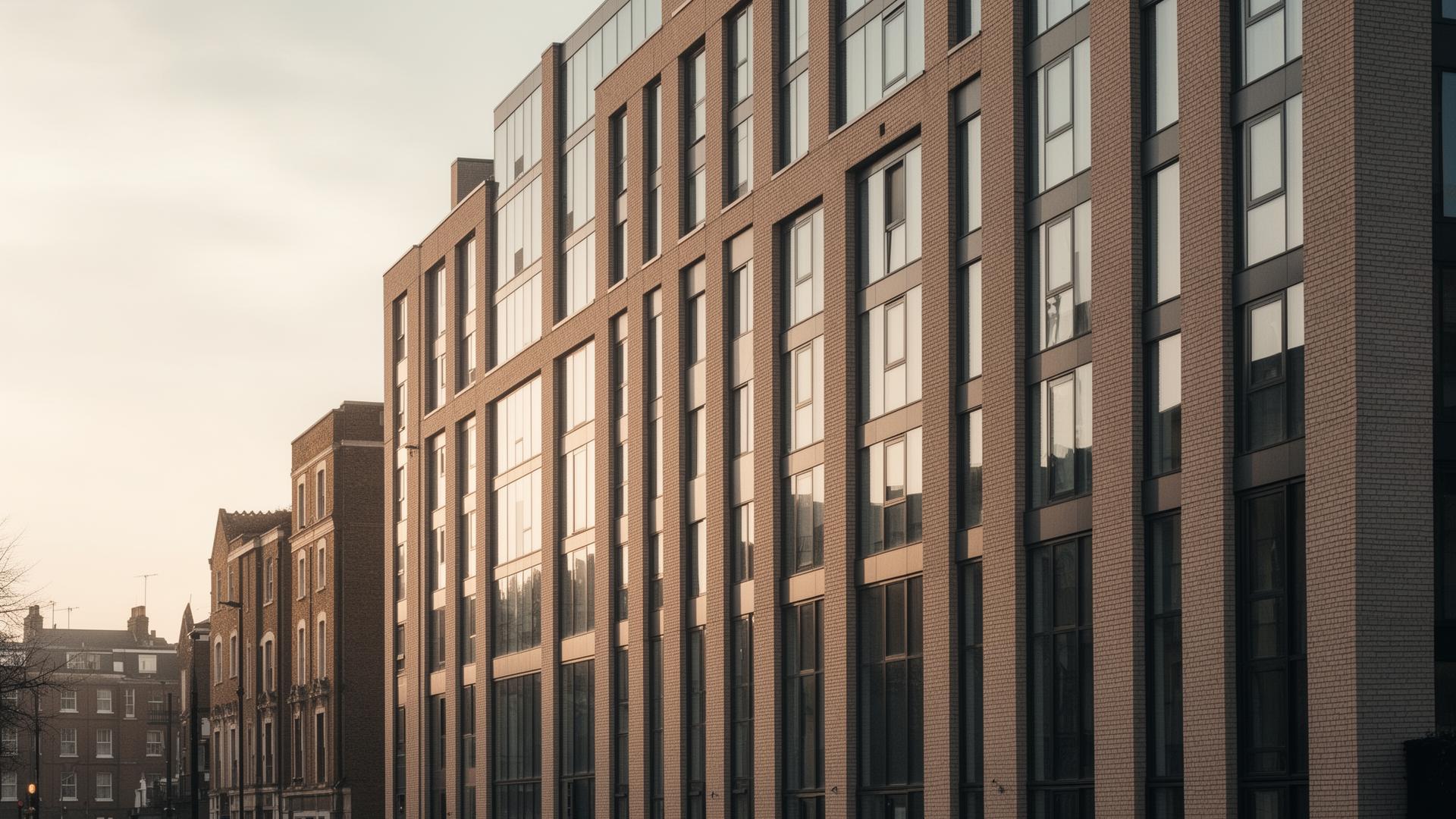 Contemporary mid-rise residential facade